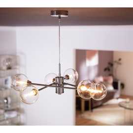 Habitat Sputnik Glass 6 Light Pendant Light - Chrome