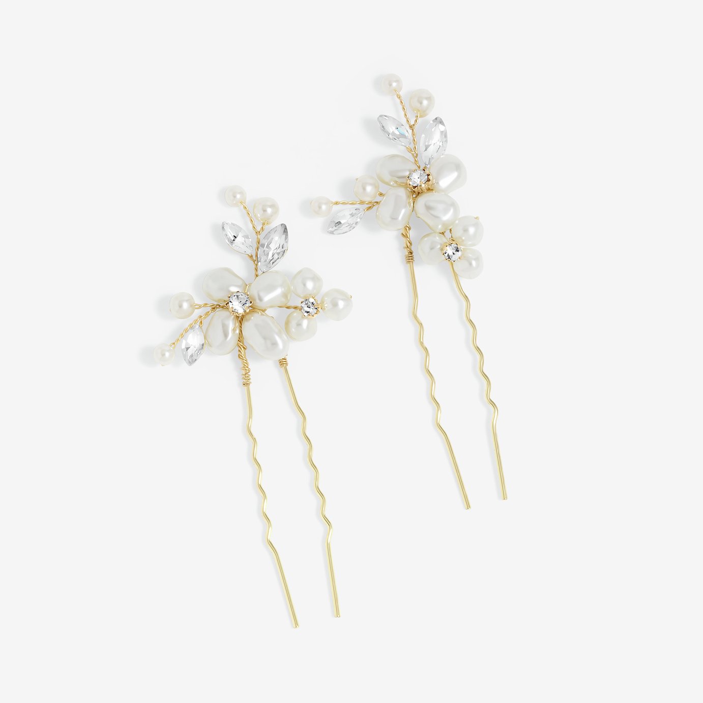 Jon Richard Gold Plated Mother Of Pearl Floral Hair Pins