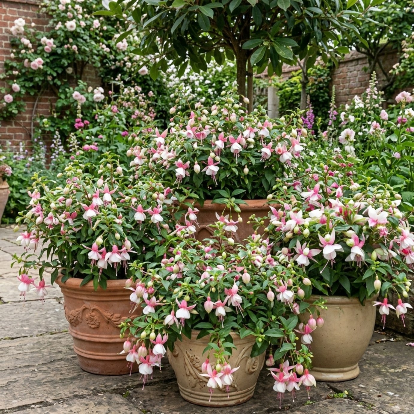 Accelopack Fuchsia Bella Lisa Pink And White Plant - 3 Set