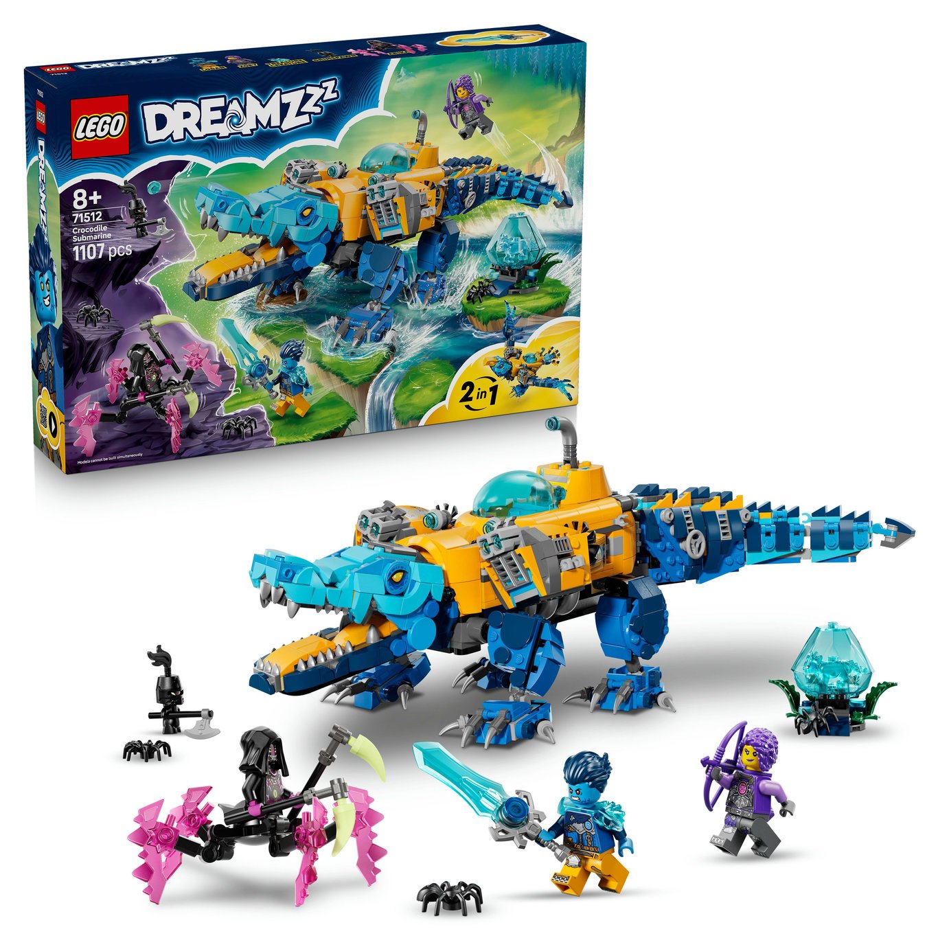 LEGO DREAMZzz 2in1 Crocodile Submarine Toy for Kids 71512