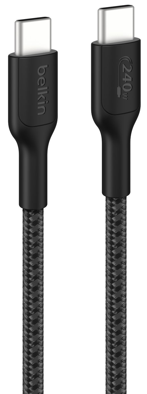 Belkin 2m 240W USB-C to USB-C Braided Cable - Black