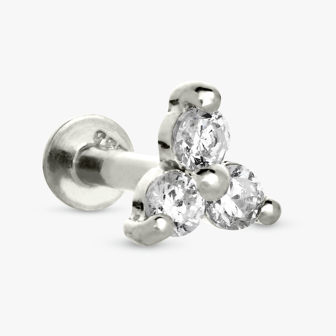 Revere Sterling Silver Cubic Zirconia Flatback Earring