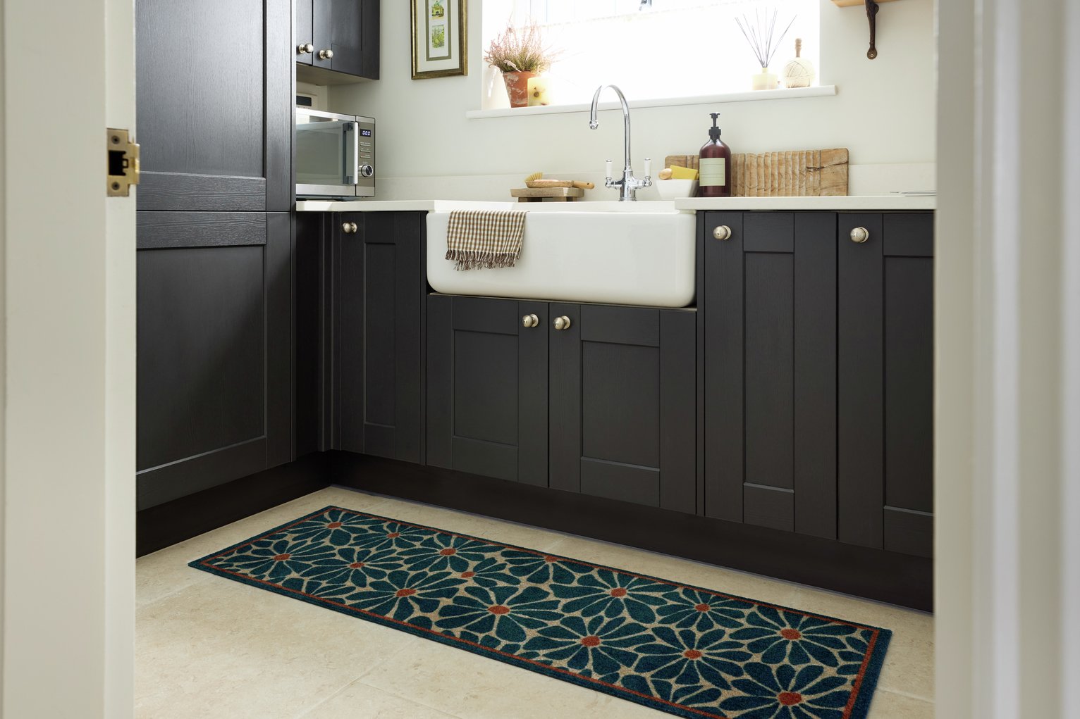 My Mat Boho Floral Short Pile Runner - 50x150cm