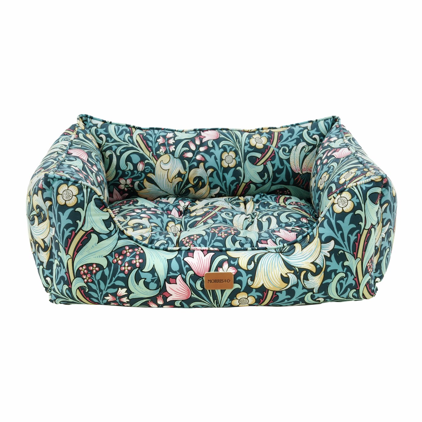 Morris & Co Golden Lily Print Square Bed - Medium