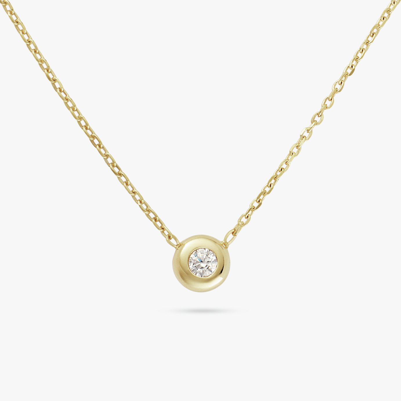 Revere 9ct Gold Plated Silver Single Round Pendant Necklace