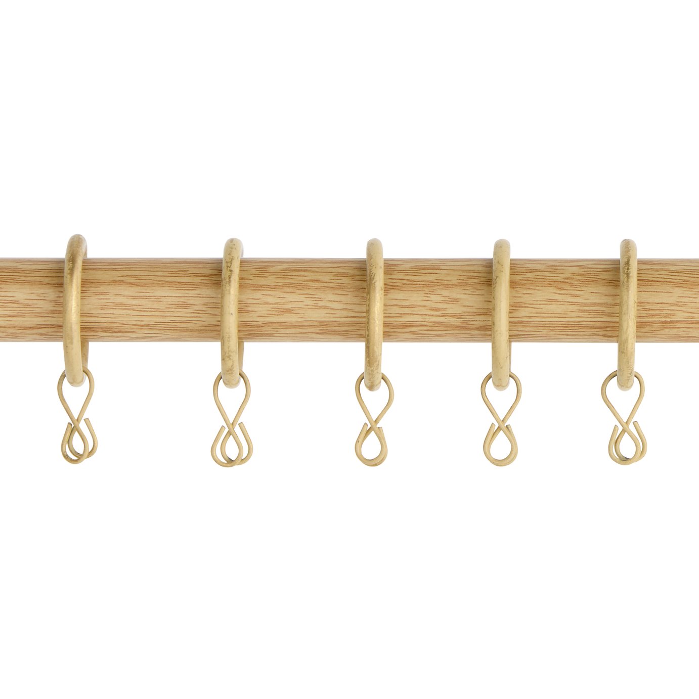 Argos Home 20 Metal Curtain Rings - Light Oak Effect