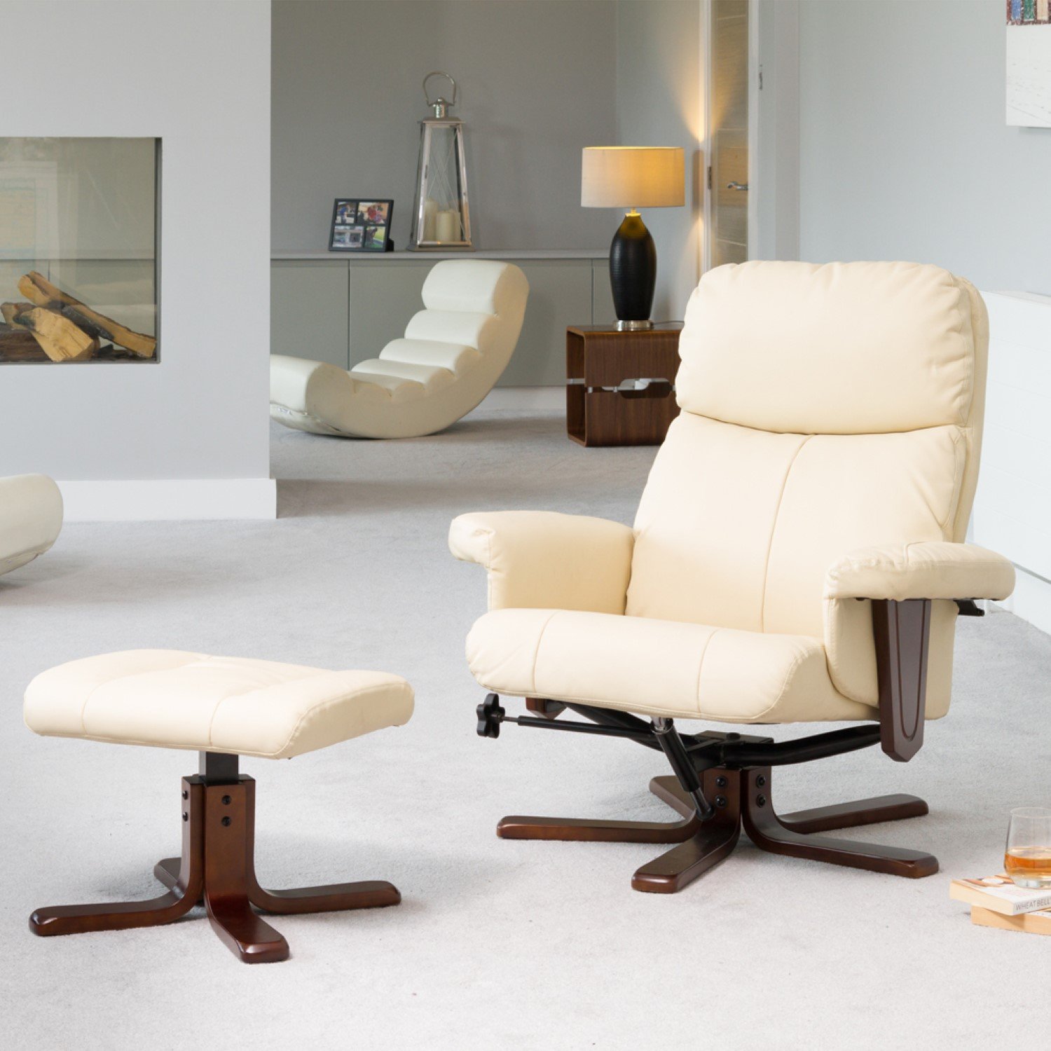 Artemis Home Woodacre Swivel Recliner - Cream