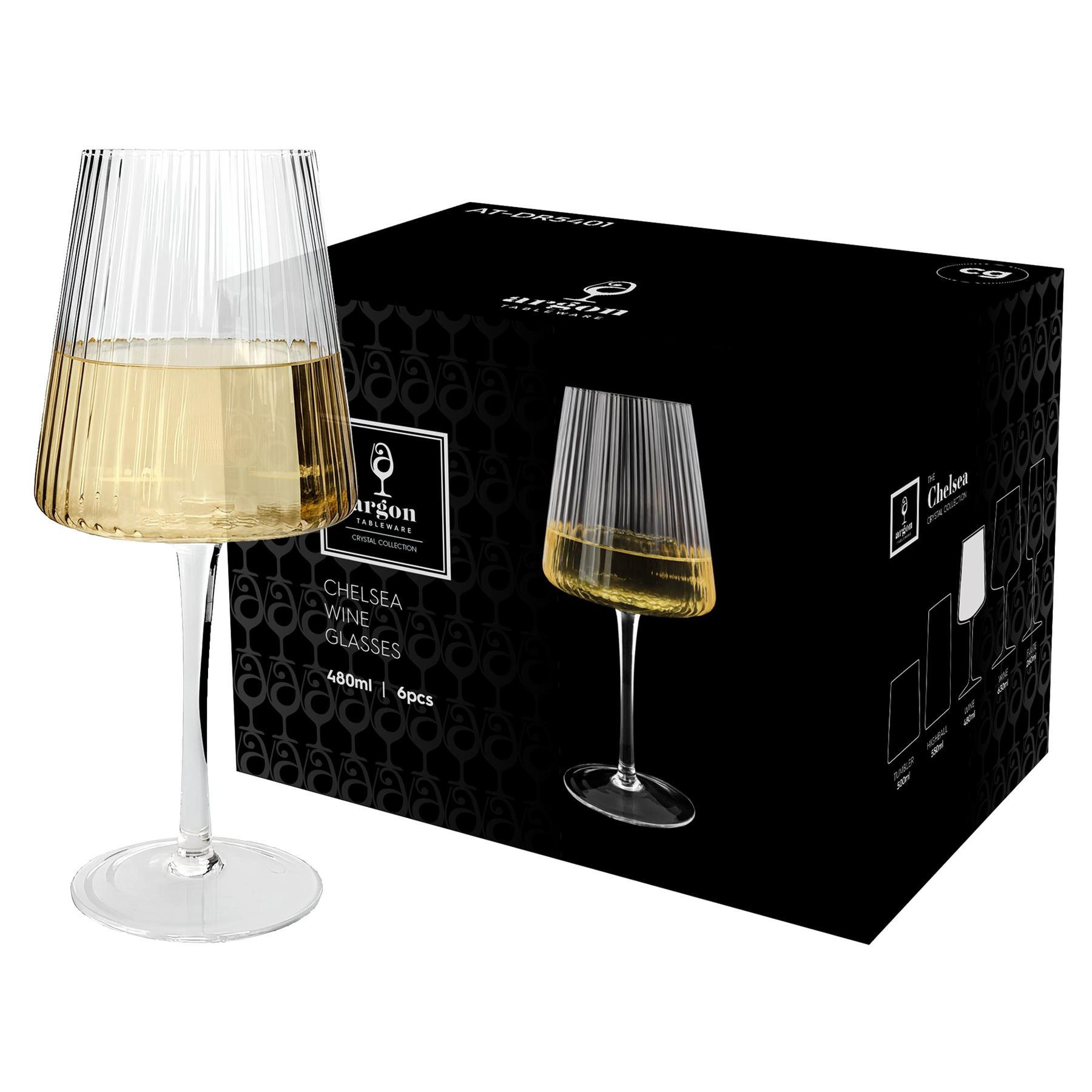 Argon Tableware Chelsea Optic Crystal White Wine Glasses - Pack of 24
