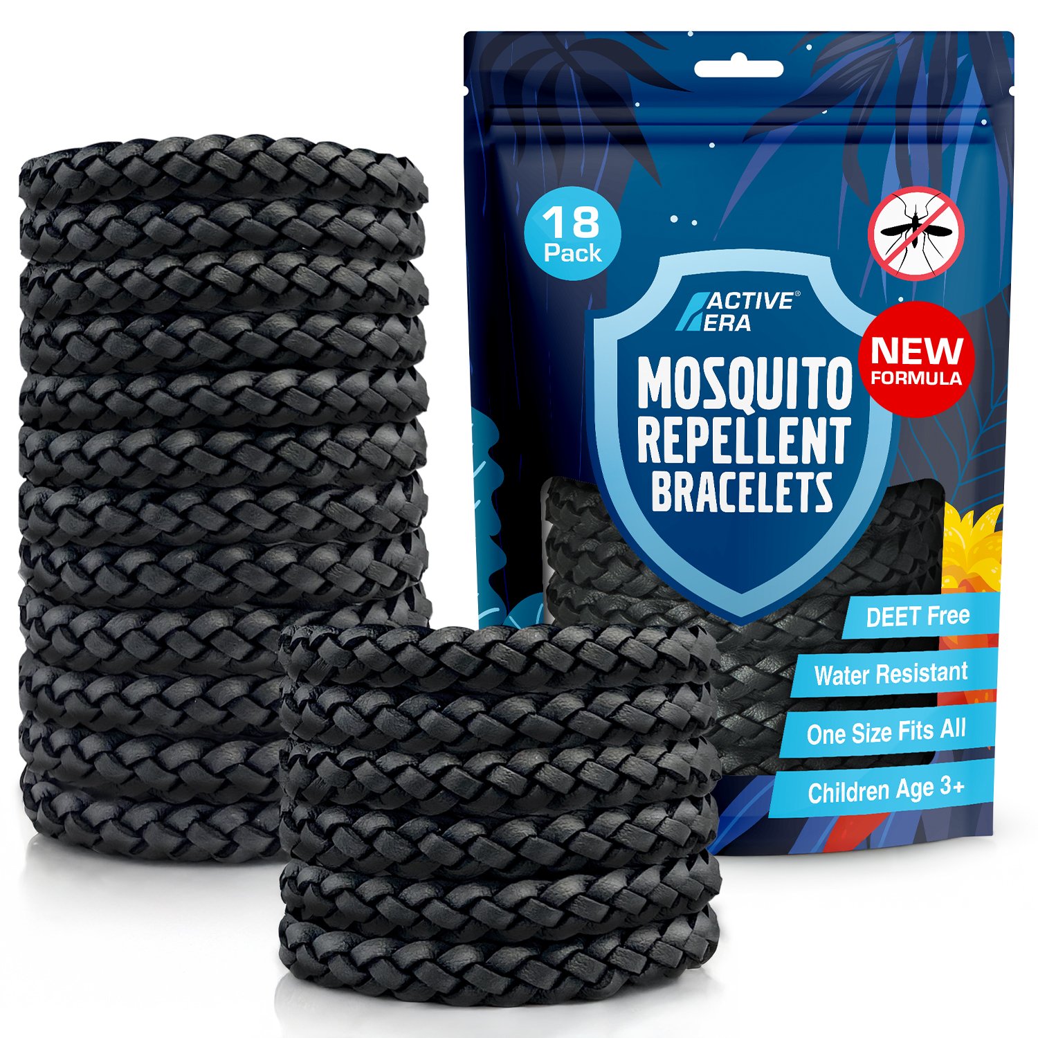 Active Era Mosquito Repellent Band 18 Pack - Black