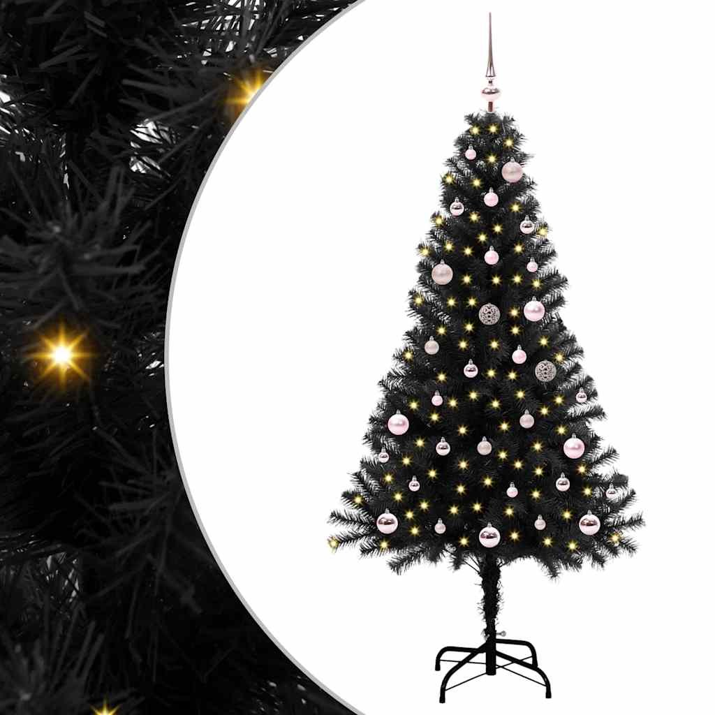 Walplus 150 LED Bulbs Artificial Christmas Tree - Black - 150 cm