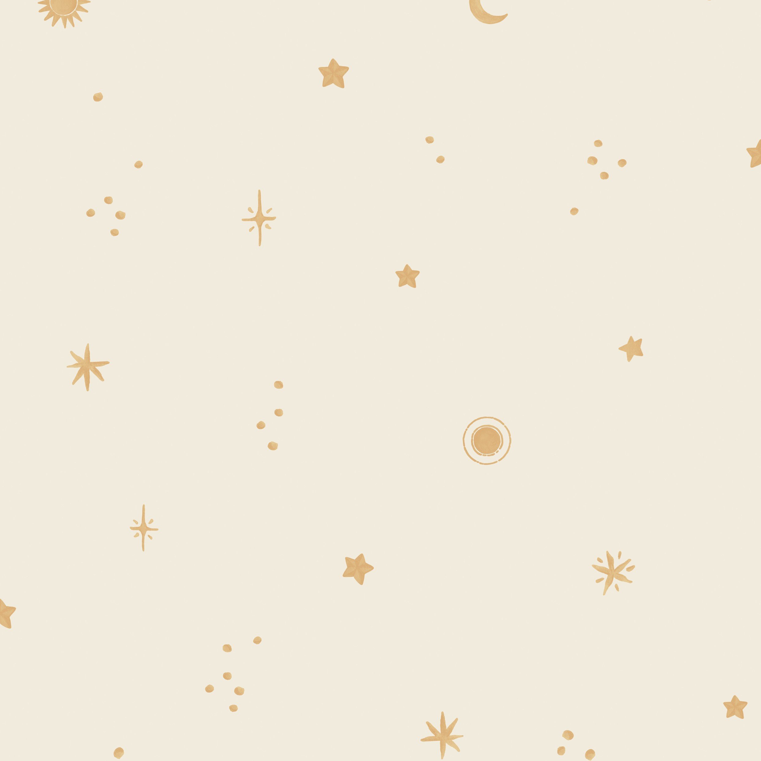 Grandeco Dudley Night Sky Stars Nursery Textured Wallpaper - Cream