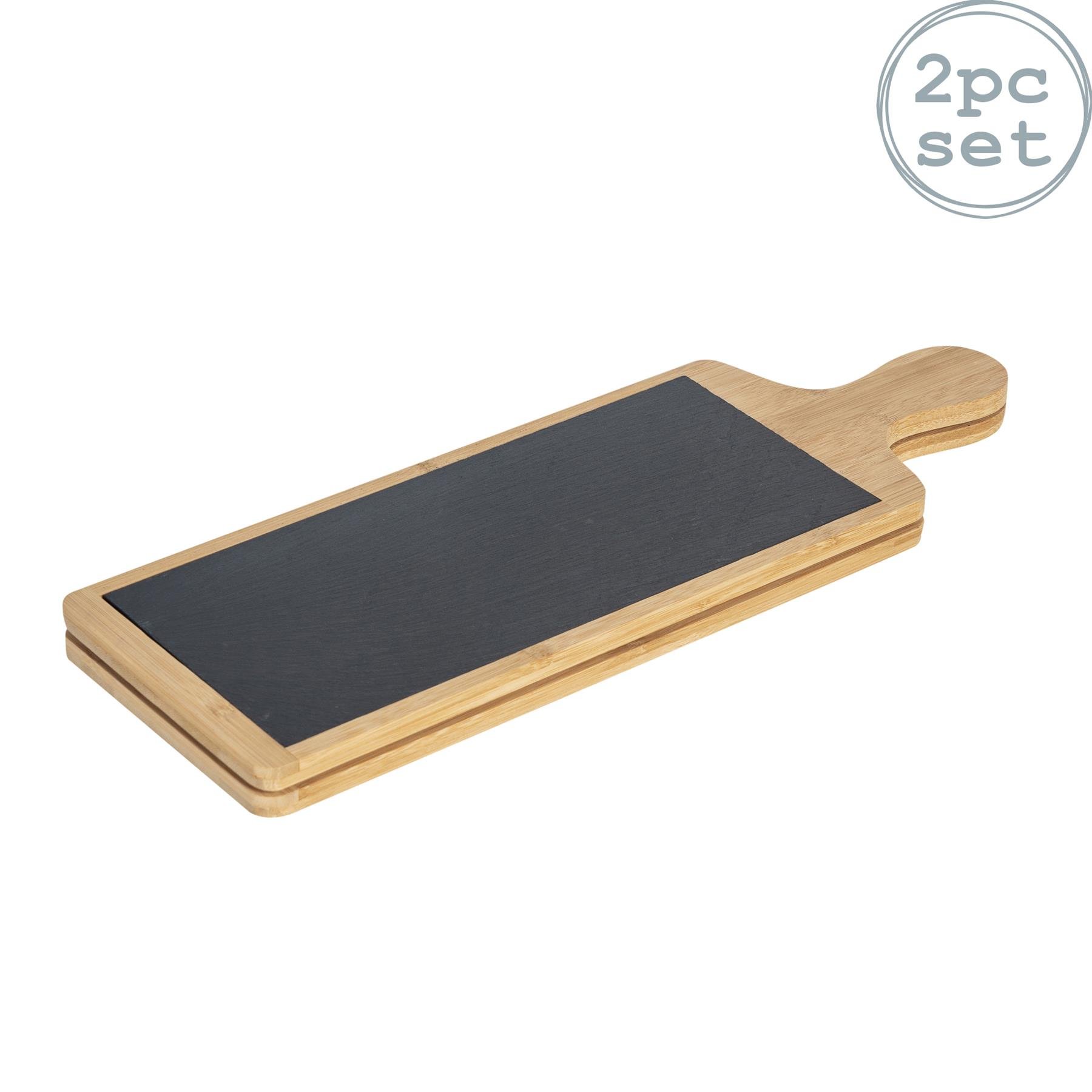 Argon Tableware Bamboo Slate Serving Paddles - Pack of 2