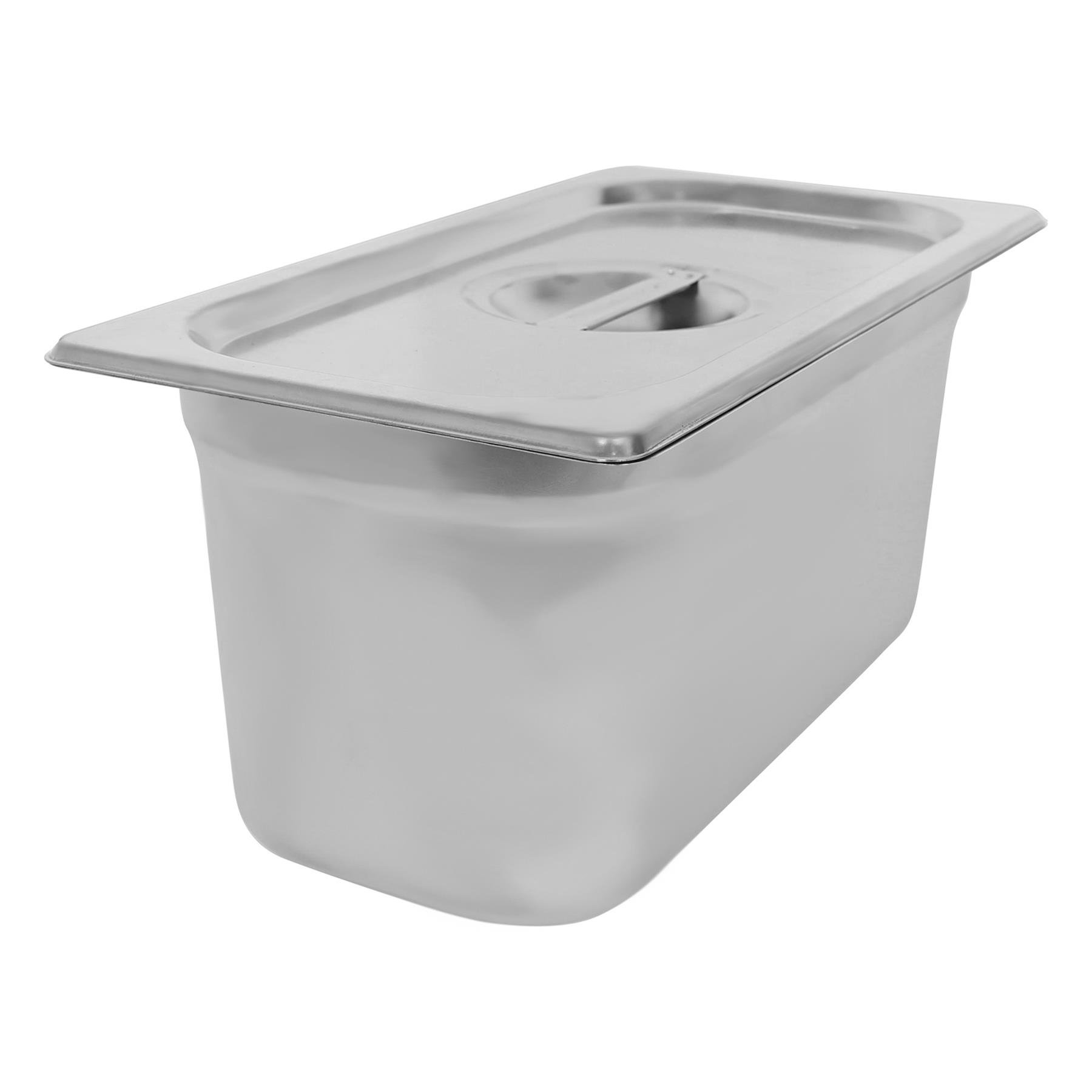 Argon Tableware Steel Gastronorm Container with Lid 1/3 - 5.5L
