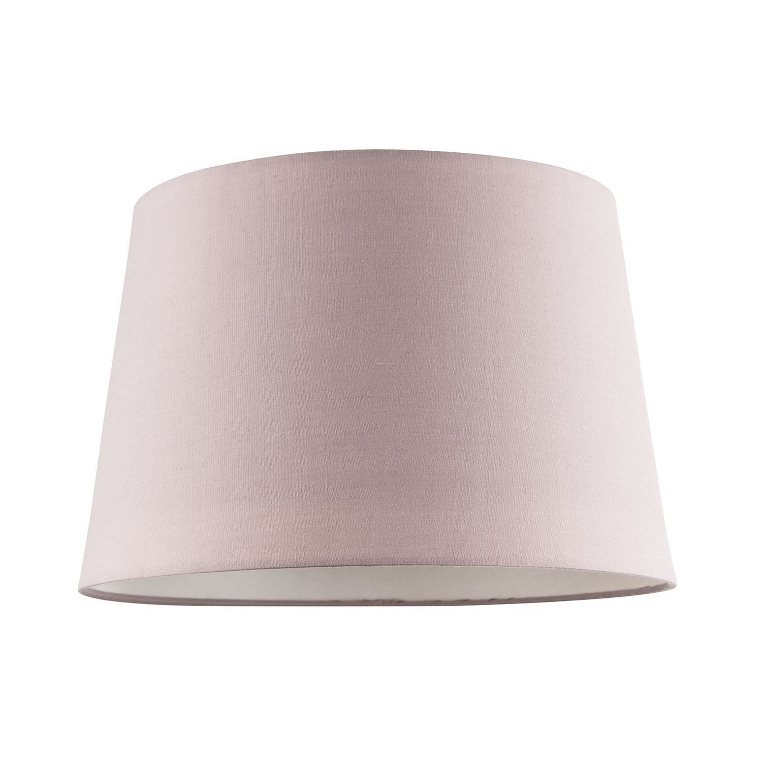 Happy Homewares Blush Pink Cotton Fabric Drum with White Lampshade - 30cm