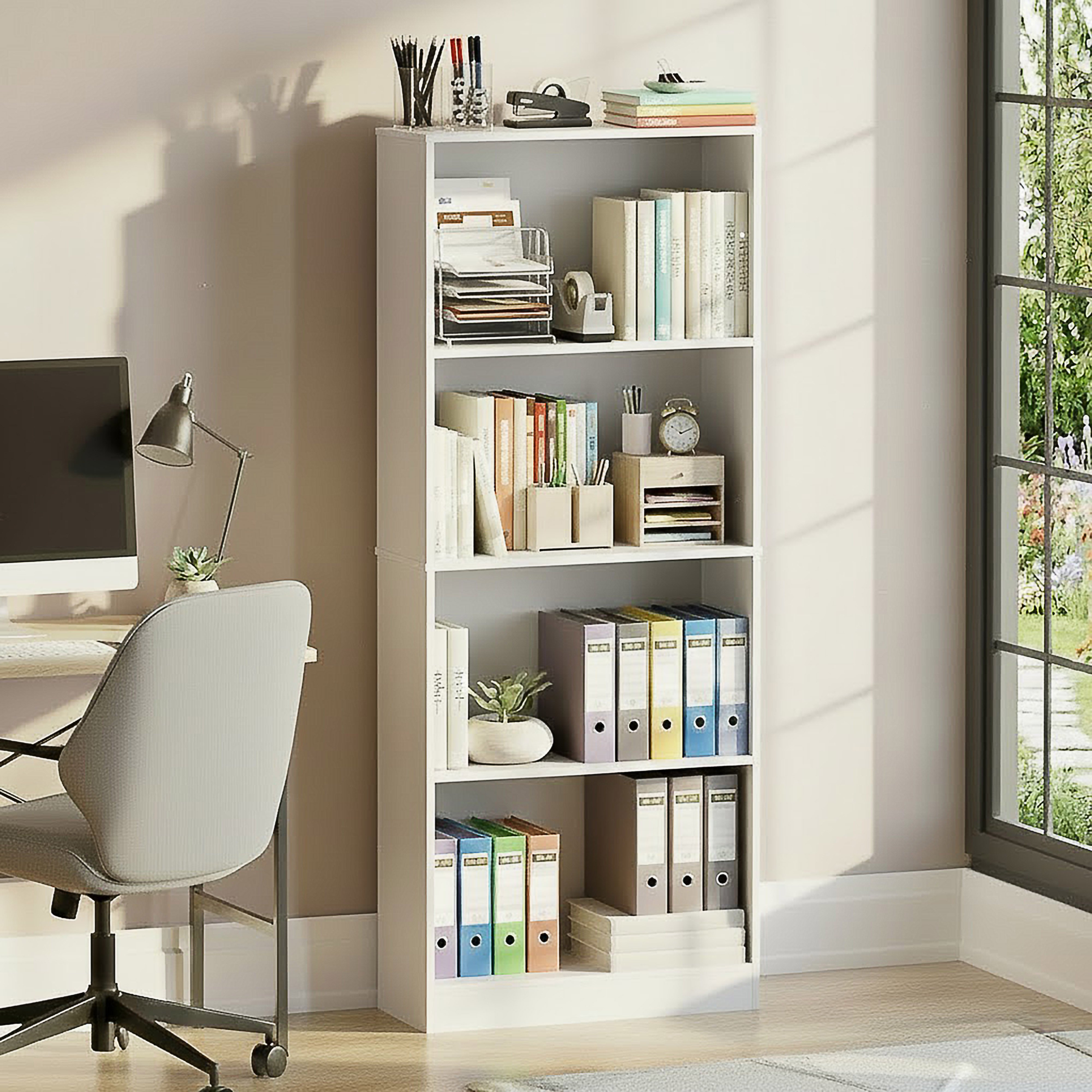 Vida Designs Cambridge 4 Tier Large Freestanding Bookcase - White