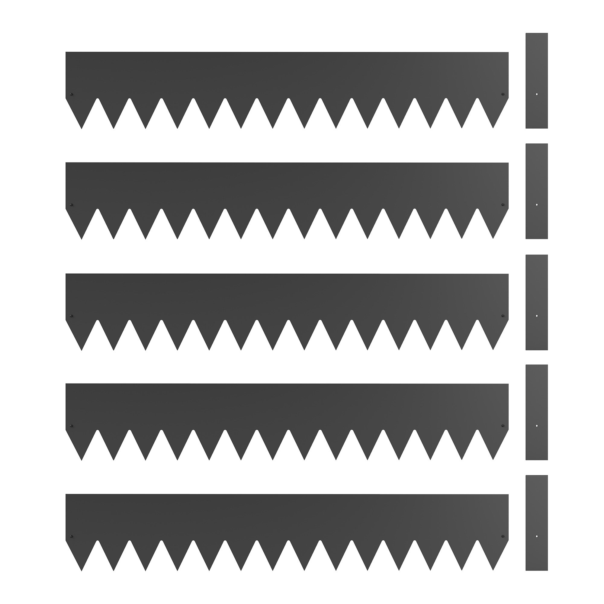 Outsunny 5pcs Metal Garden Fence for Outdoor Decor - Black