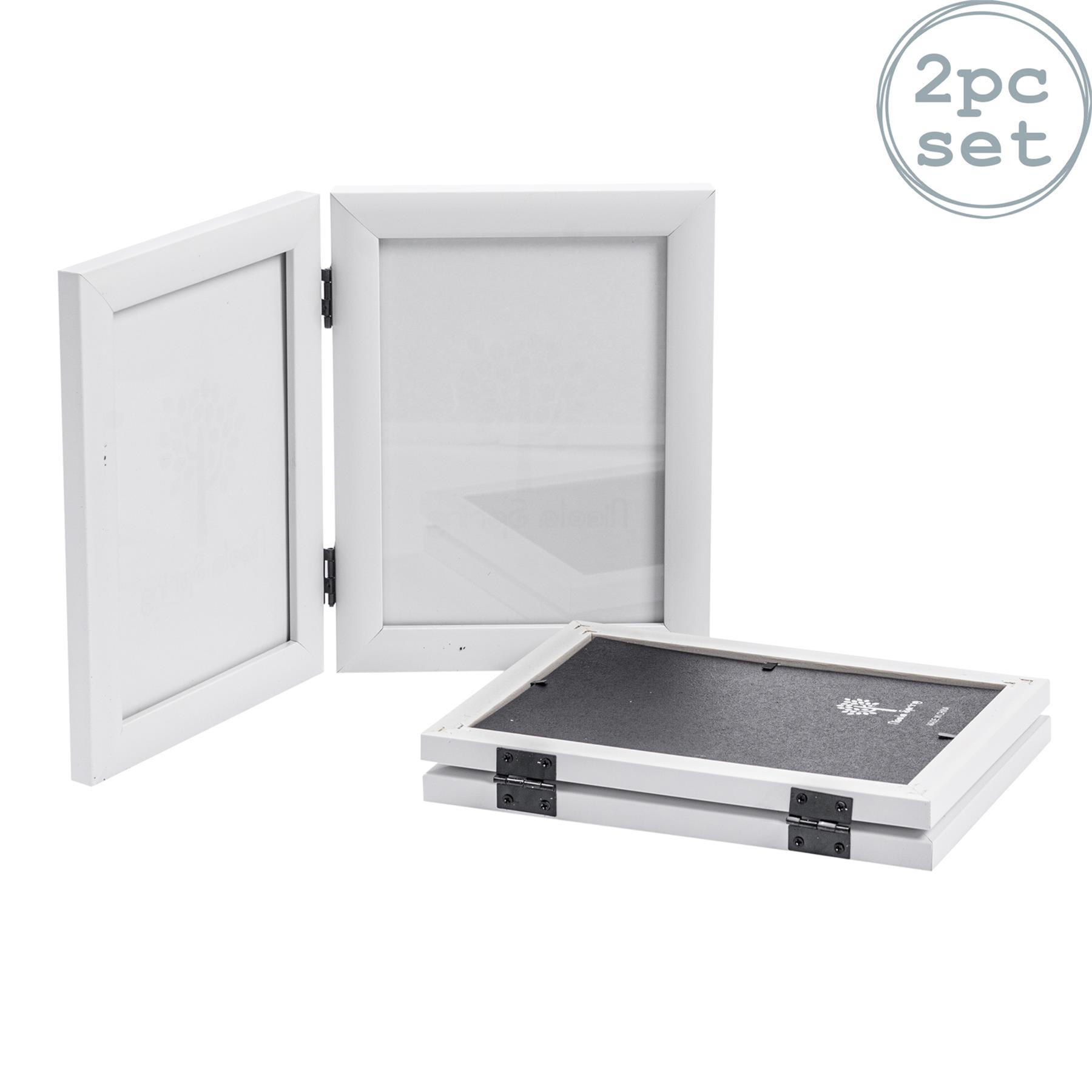 Nicola Spring Folding 2 Photo Frame 5 x 7" Pack of 2 - White