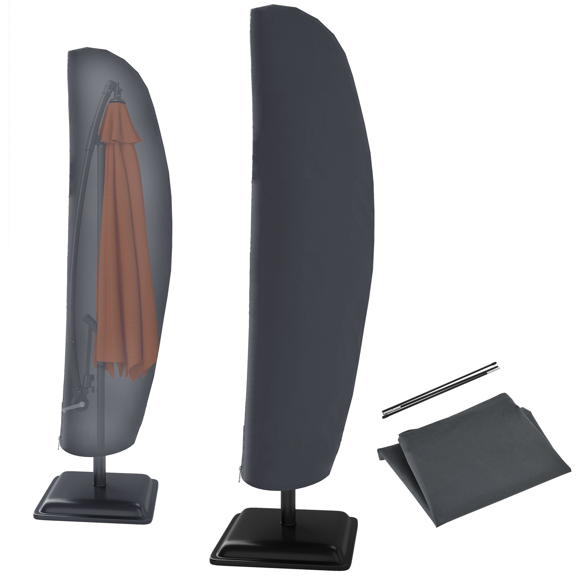 Outsunny 2-4m Cantilever Rod and Zip Parasol Cover