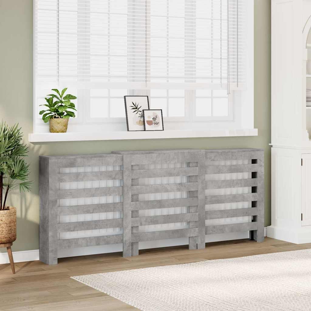 Walplus Engineered Wood Radiator Cover - Concrete Grey - 205 x 21.5 x 83.5 cm