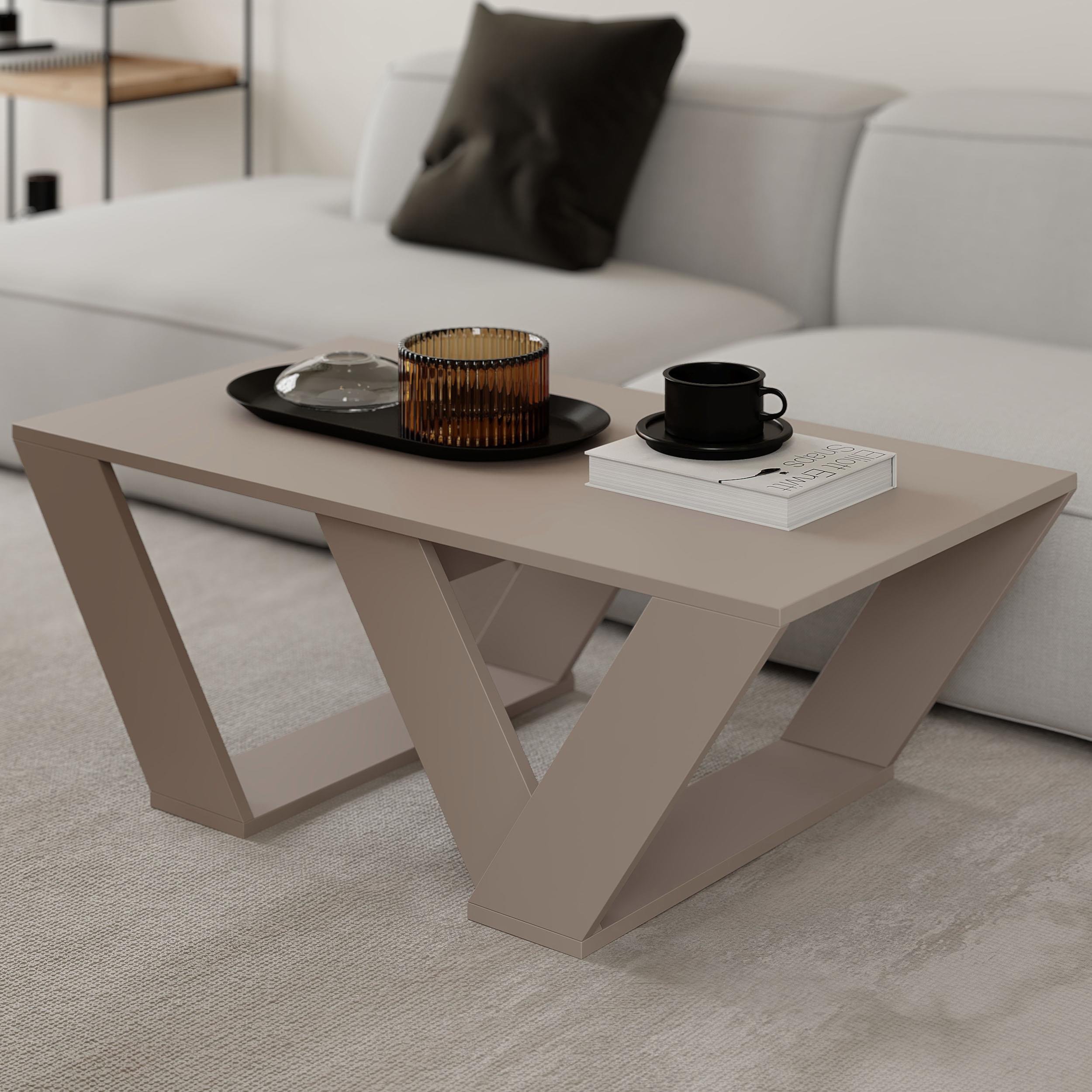 Decortie Pipra Melamine Particleboard Coffee Table - Mocha