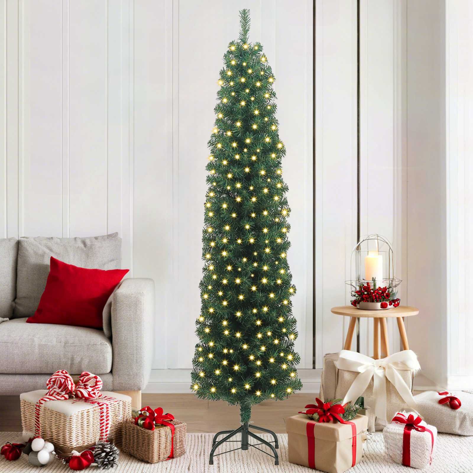 Walplus 300 LED Lights Artificial Christmas Tree 48 cm Wide - Green - 180 cm