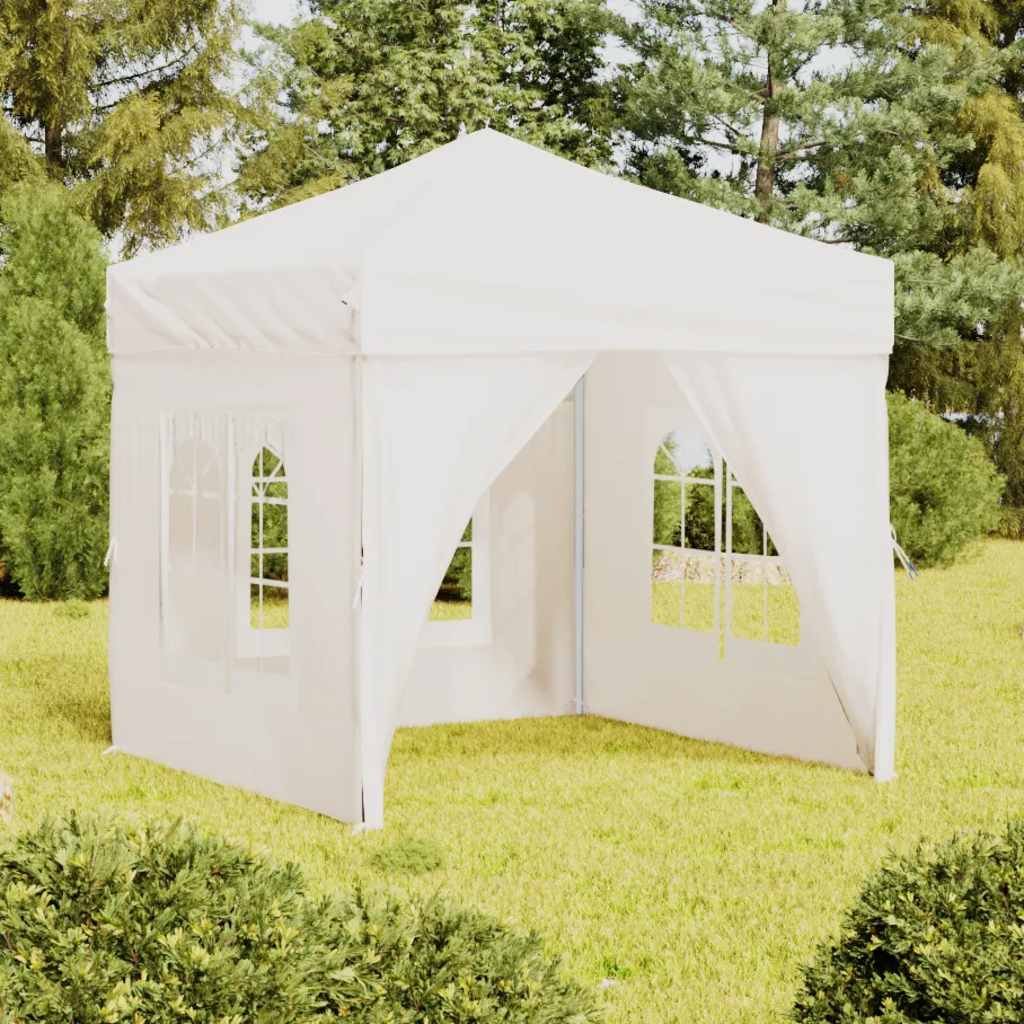 Walplus 2 x 2 m Folding Party Tent with Sidewalls - White