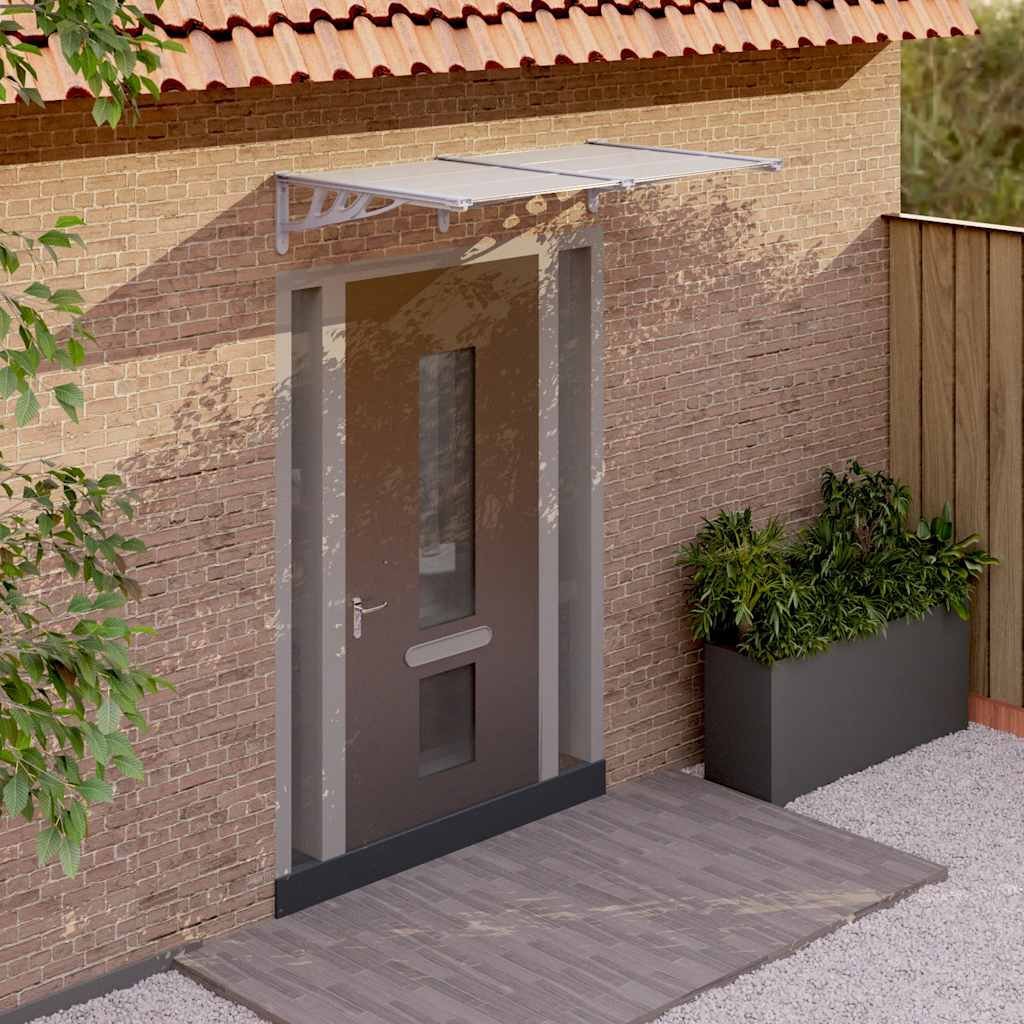 Walplus Polycarbonate Door Canopy - Grey and Transparent - 152.5 x 90 x 27.5 cm