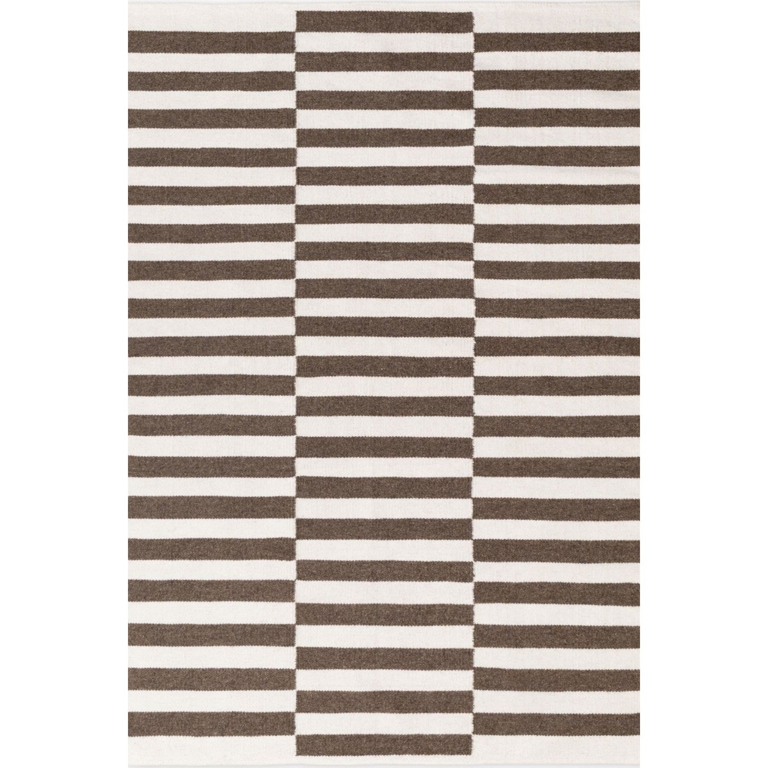 Hanse Home Brown Vika Striped Living Rooms Bedrooms Reversible Rug - 80 x 150cm
