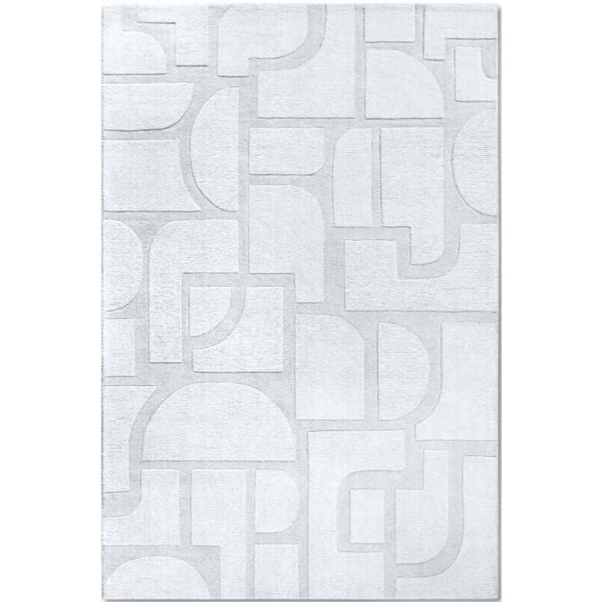 Villeroy & Boch White 1906 Alexis Geometric Wool Rug - 80 x 150cm