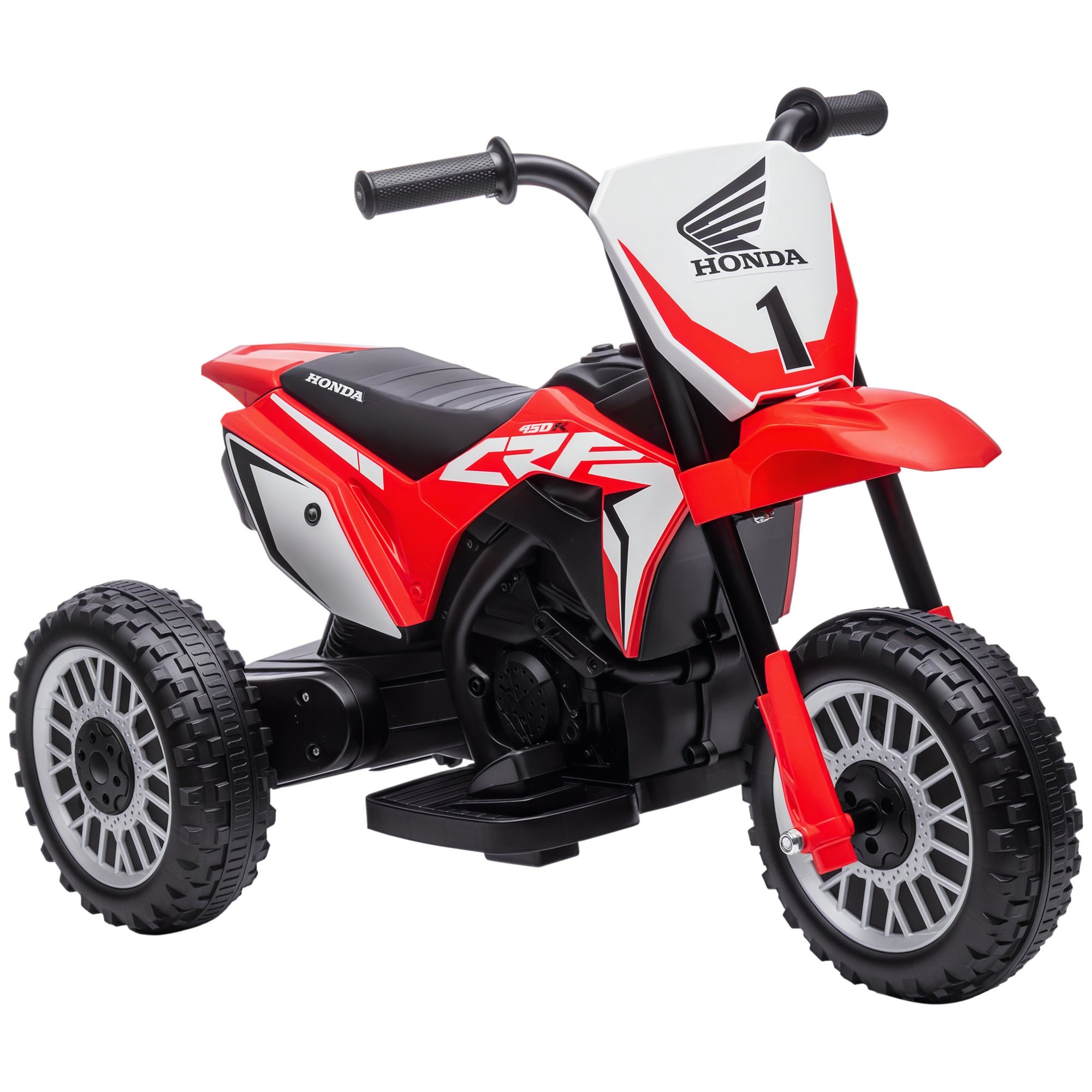 HOMCOM Honda CRF450RL 6V 3 Wheel 18 to 36 Months Ride on Motorbike – Red