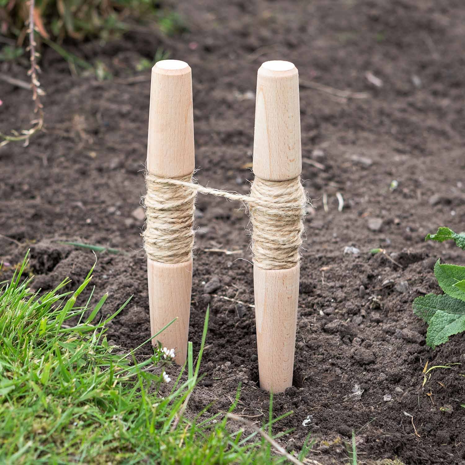 Marshalls Garden Wooden Garden Line Stakes - Set Of 2
