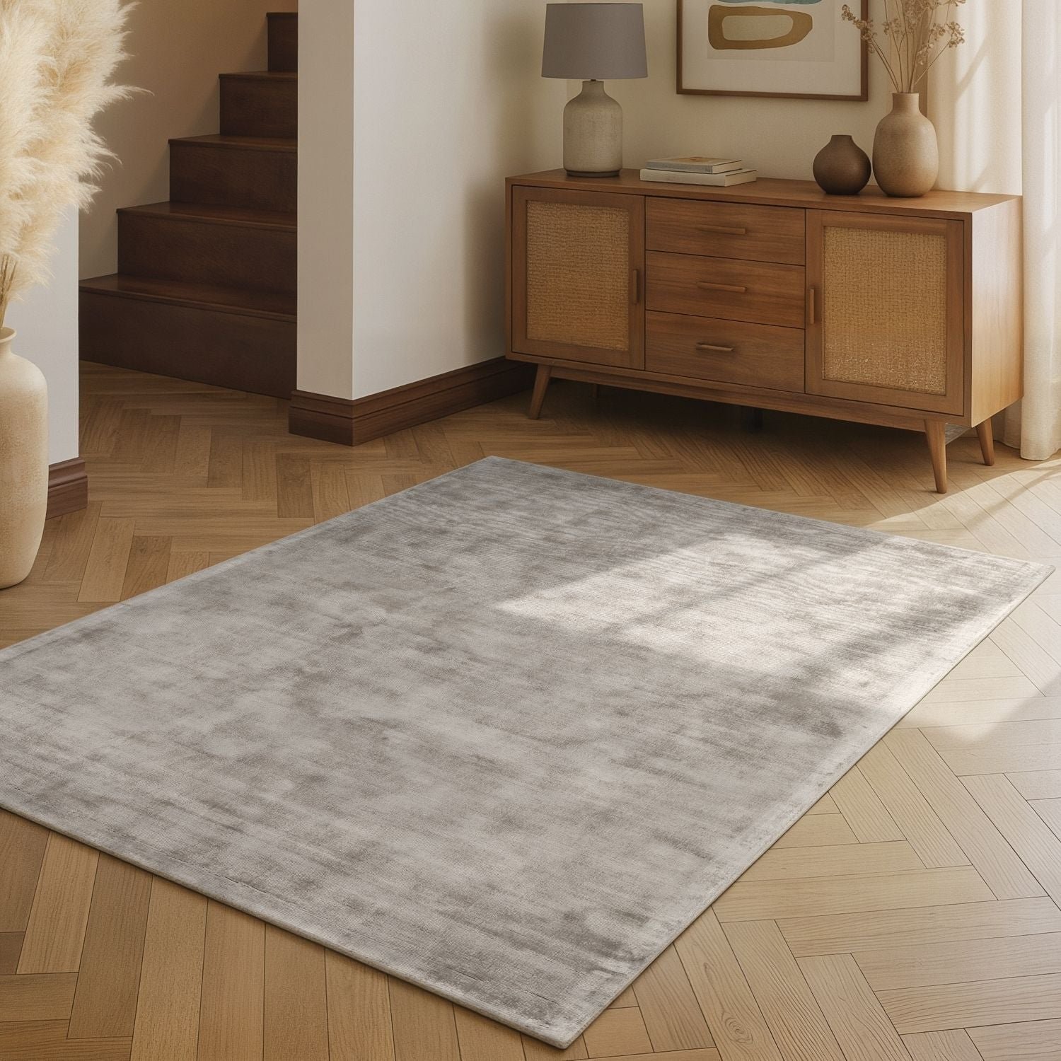 Hanse Home Grey Vikosa Jane Plain Rug - 160 x 230cm