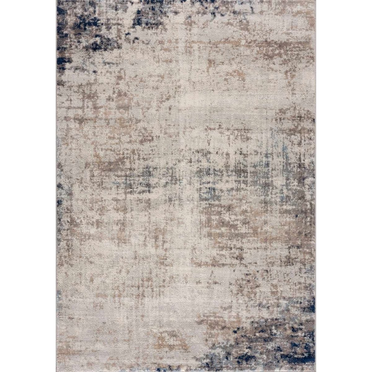 The Rugs Brown and Navy Montana Abstract Pet Friendly Rug - 80 x 150cm
