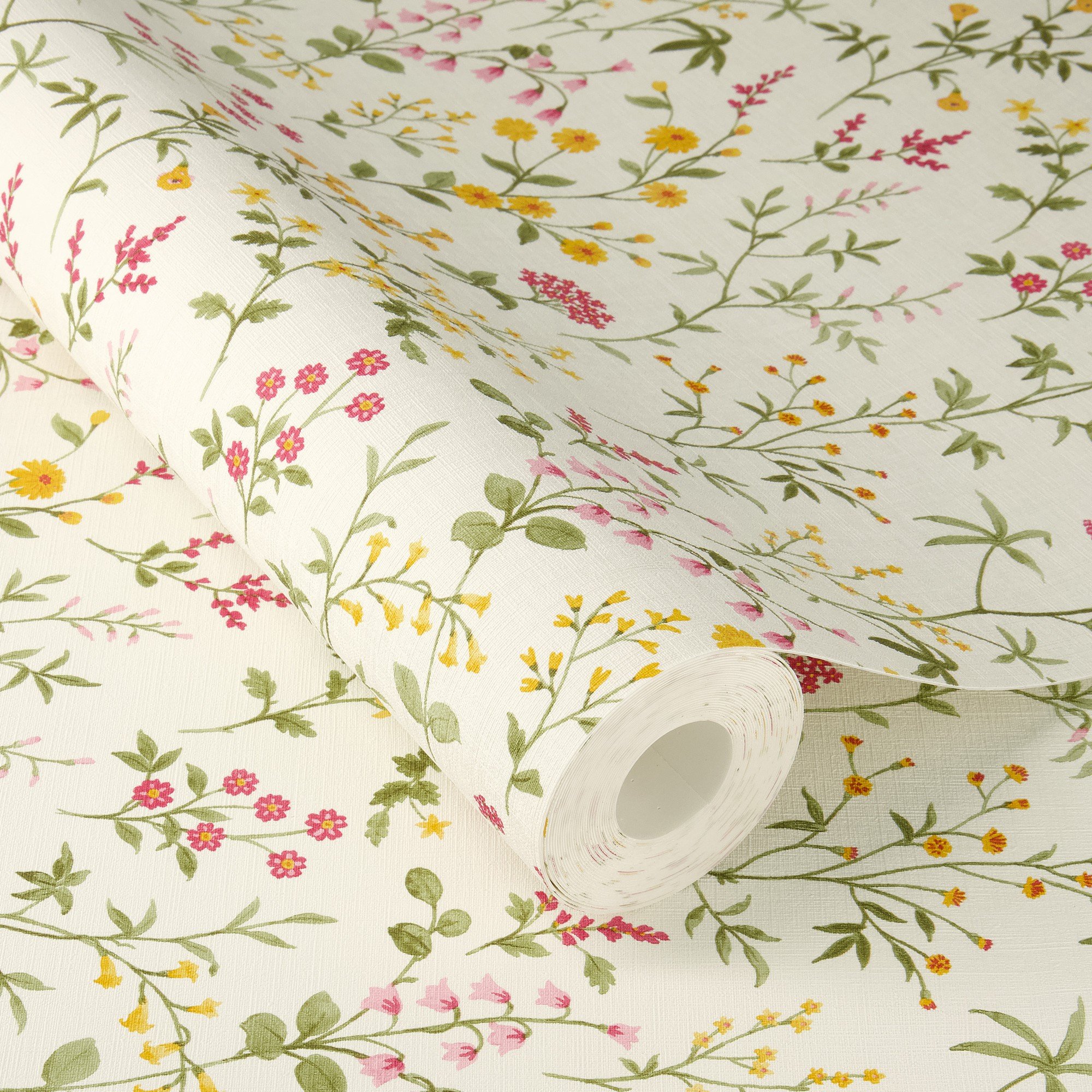 Rasch x Tesa Daisy Wildflowers Floral Peel Stick Textured Wallpaper - Cream
