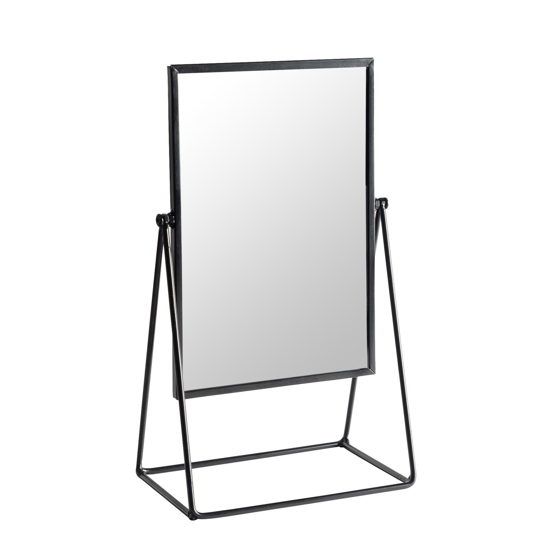 Harbour Housewares Rectangle Makeup Mirror - Black - 22 x 39cm