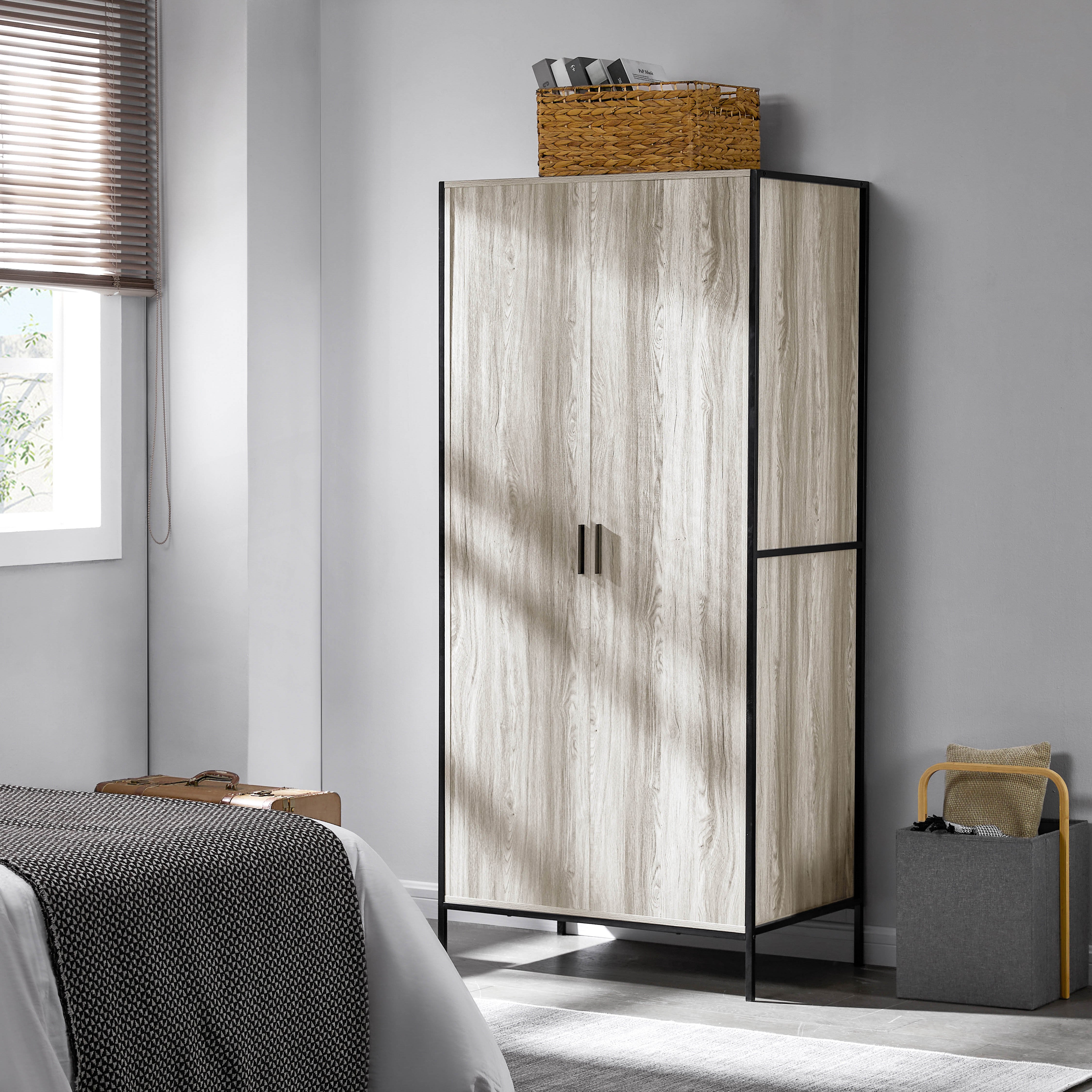 Vida Designs Brooklyn 2 Door Wardrobe - Grey