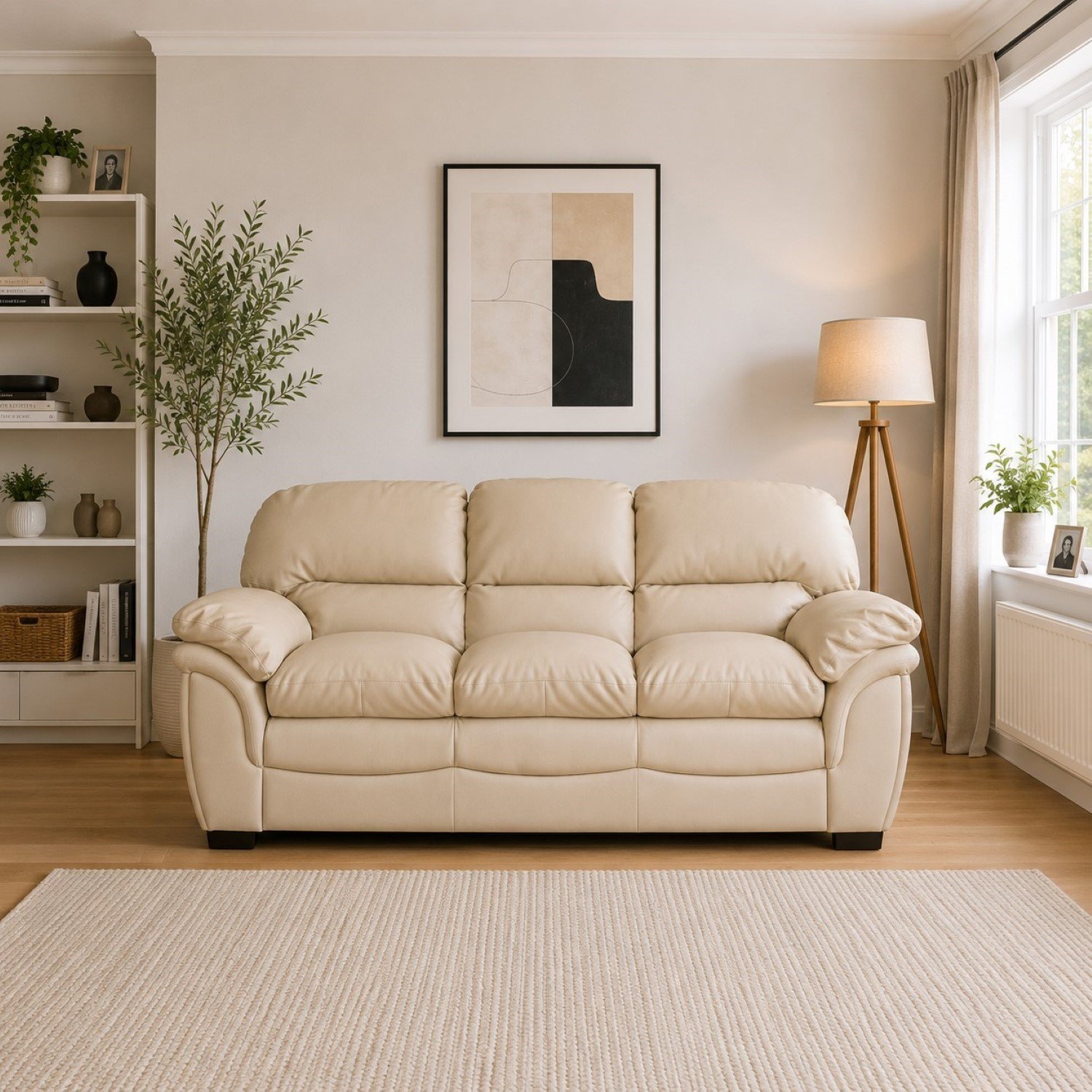 Artemis Home Leverton 3 Seat Sofa - Cream