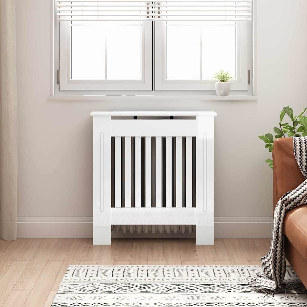 Walplus Engineered Wood Radiator Cover - High Gloss White - 78 x 19 x 81.5 cm