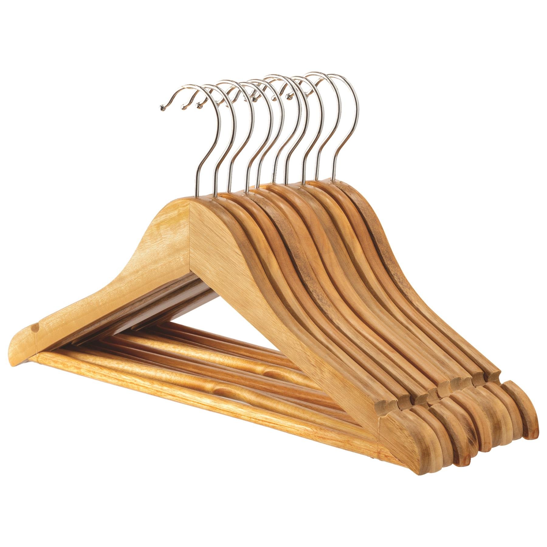 Harbour Housewares Wooden Children's Hangers - Brown - Pack of 10
