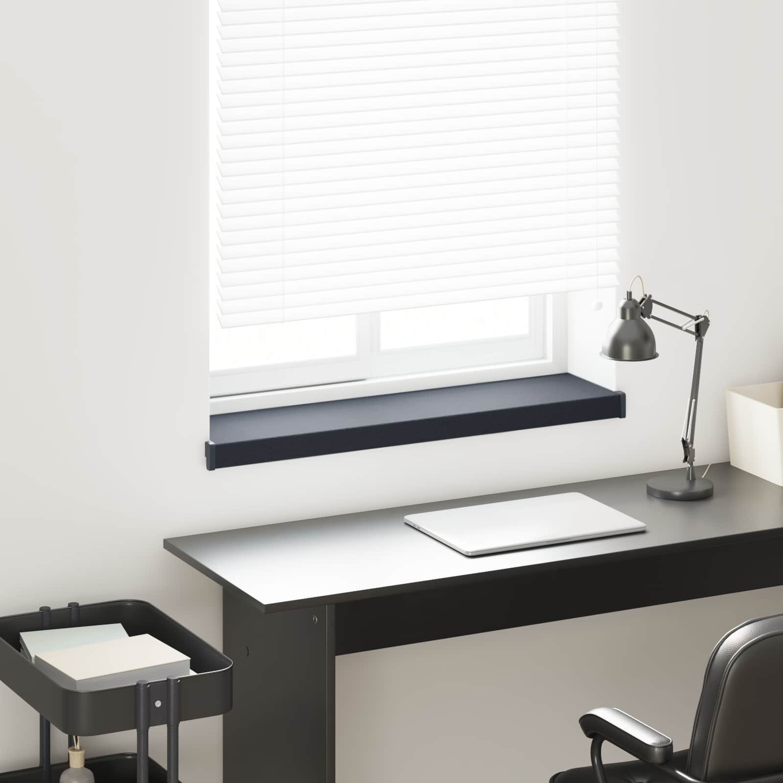 Walplus PVC Wood Grain Effect Window Sill - Anthracite - 100 x 25 x 4.5 cm