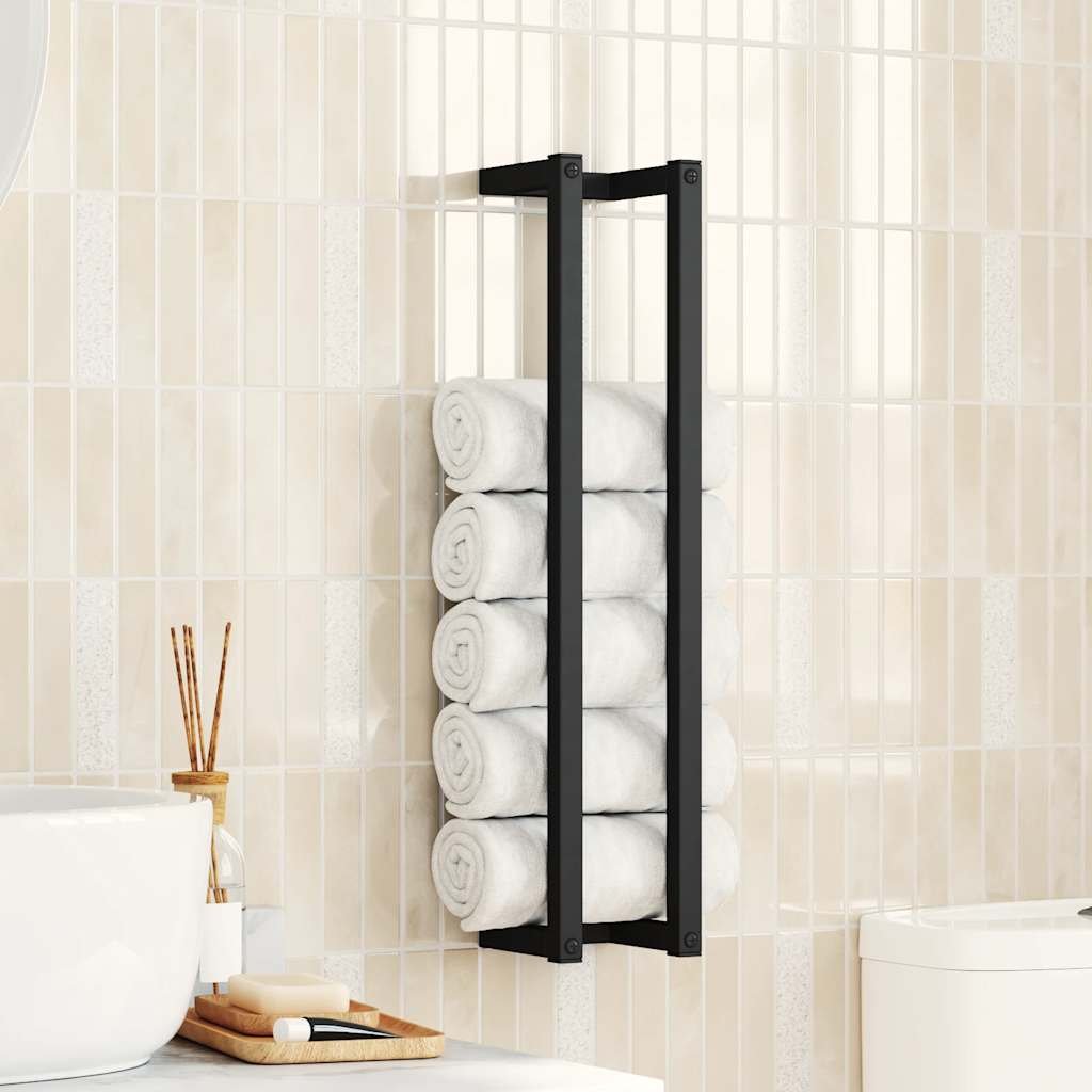 Walplus Iron Towel Rack - Black - 12.5 x 12.5 x 60 cm