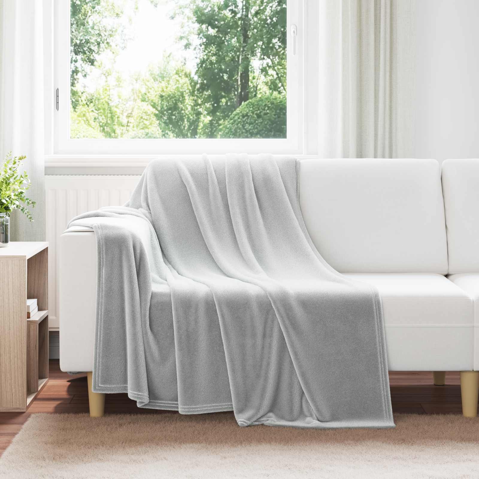 Walplus Fleece Throw Blanket - Grey - 200 x 150 cm