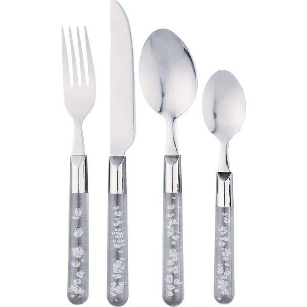 Buy Argos Home 16 Piece Clear Bubble Stainless Steel Cutlery Set | Cutlery | Argos