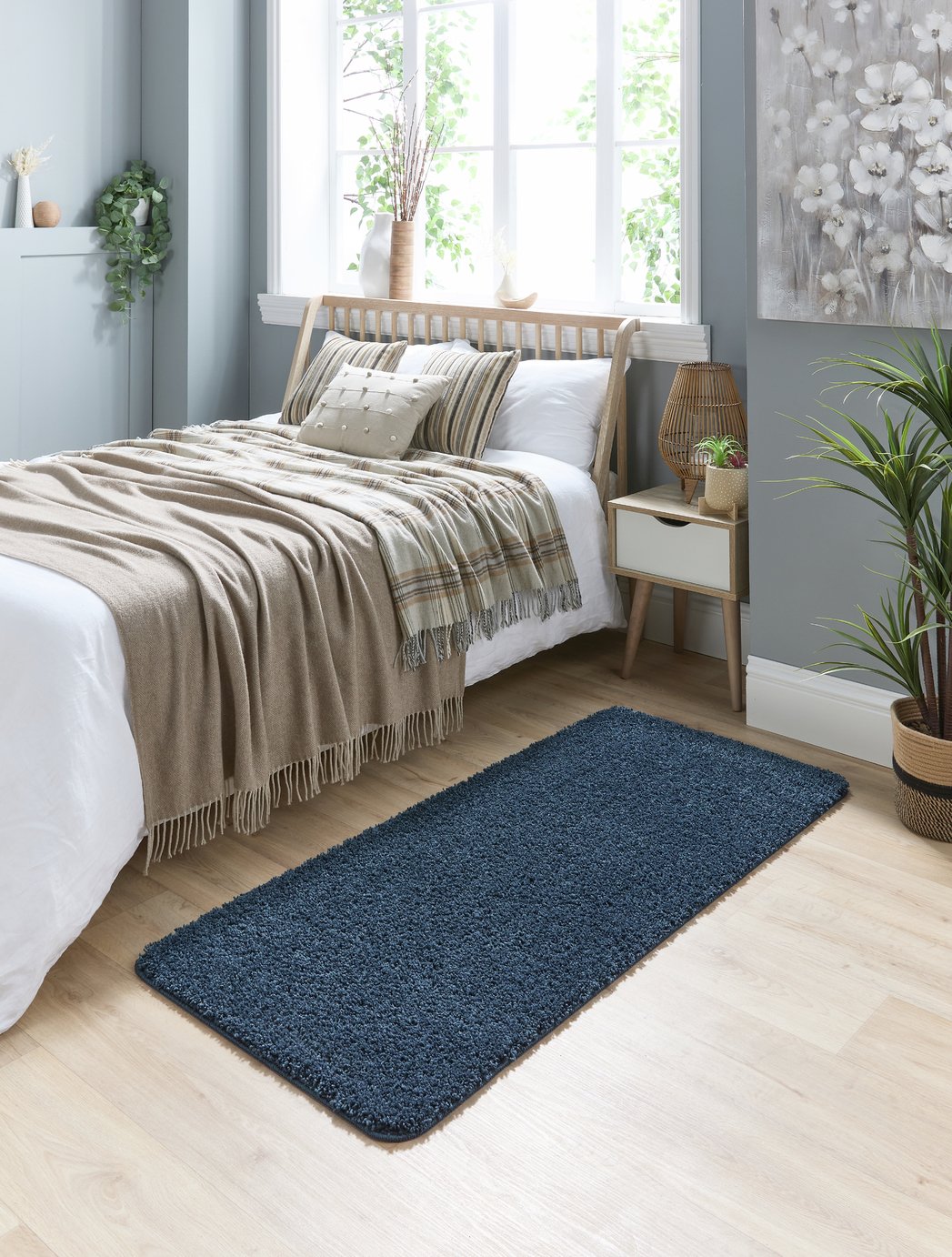 Buddy Midnight Blue Shaggy Rug