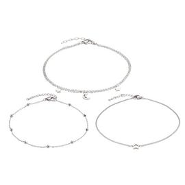 State of Mine Stainless Steel Celestial Anklet - Set of 3
