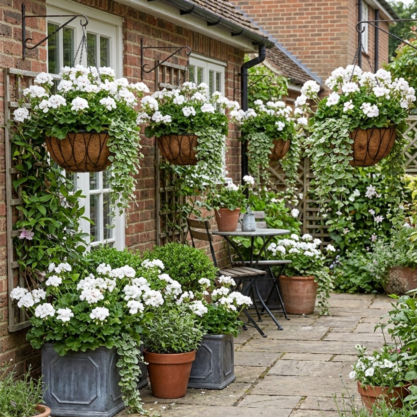 Accelopack Geranium Trailing Blanche Roche Plant - Set of 6