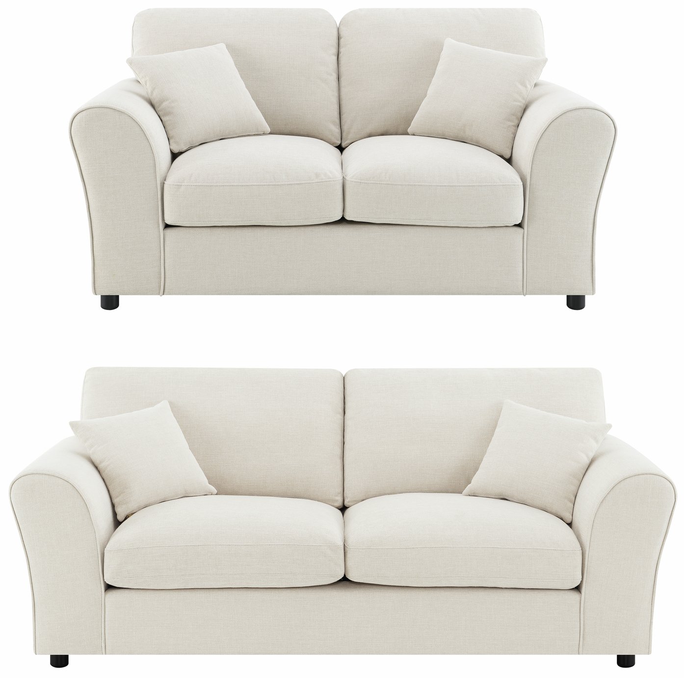 Argos Home Harry Fabric 2 Seater & 3 Seater Sofa - Natural