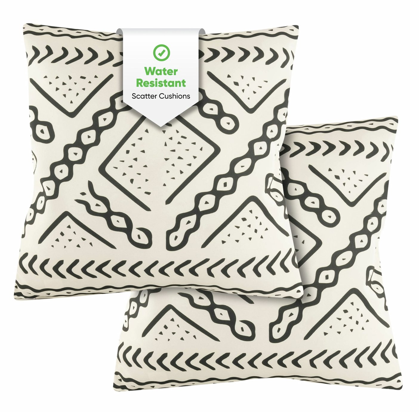 Streetwize Garden Cream Tribal Outdoor Cushions - Pack of 2