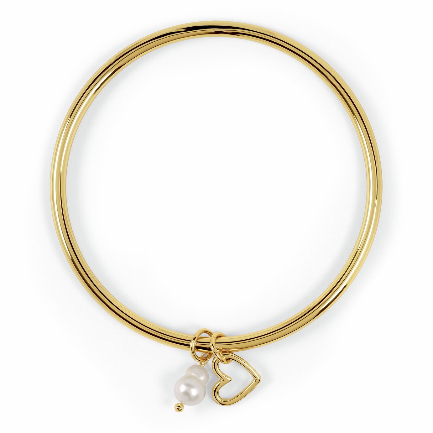 Radley 18ct Gold Plated Heart and Pearl Charms Bangle