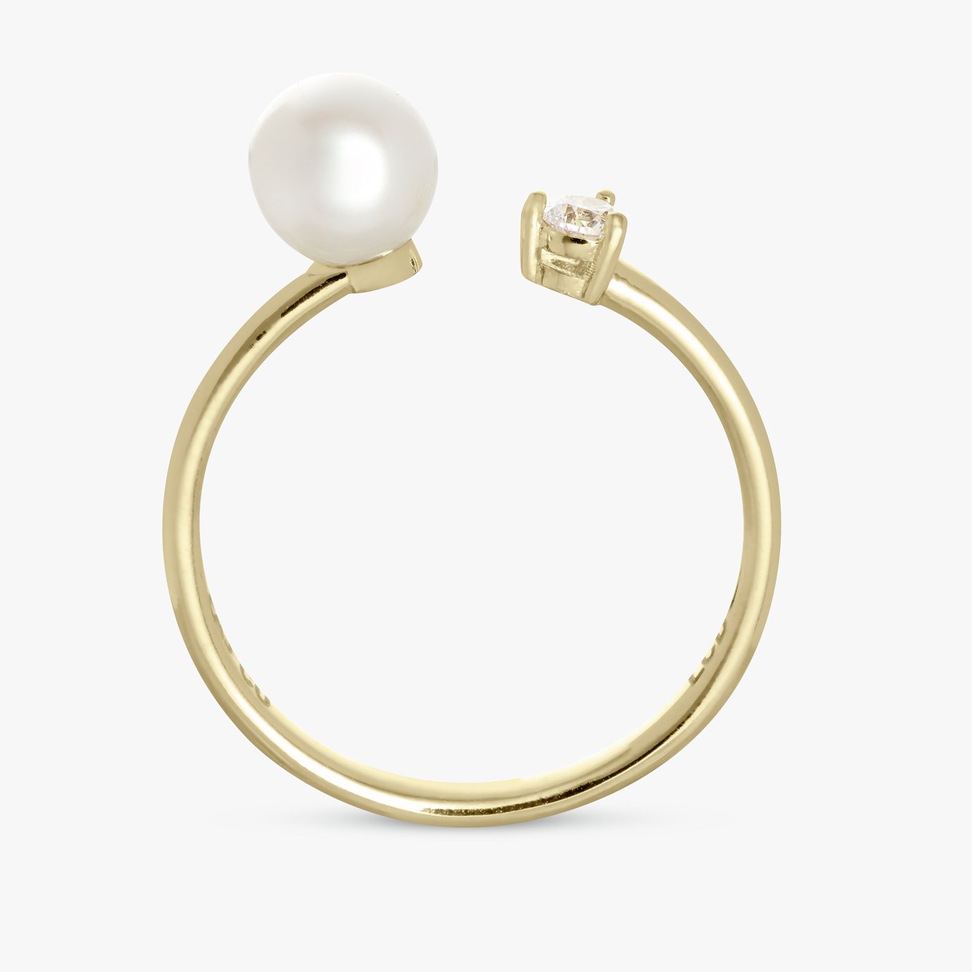 Revere Gold Plated Sterling Silver Pearl Torque Ring